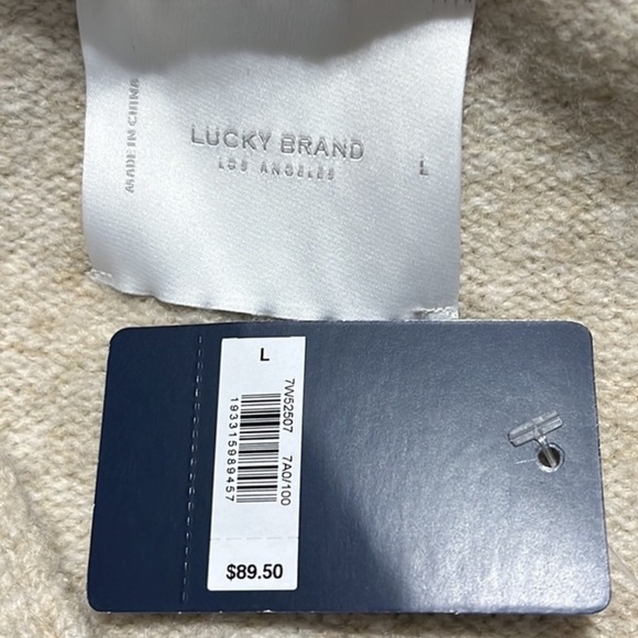 Lucky Brand Embellished Floral Flower Beads Beaded Button Front Cardigan Large - Picture 13 of 16